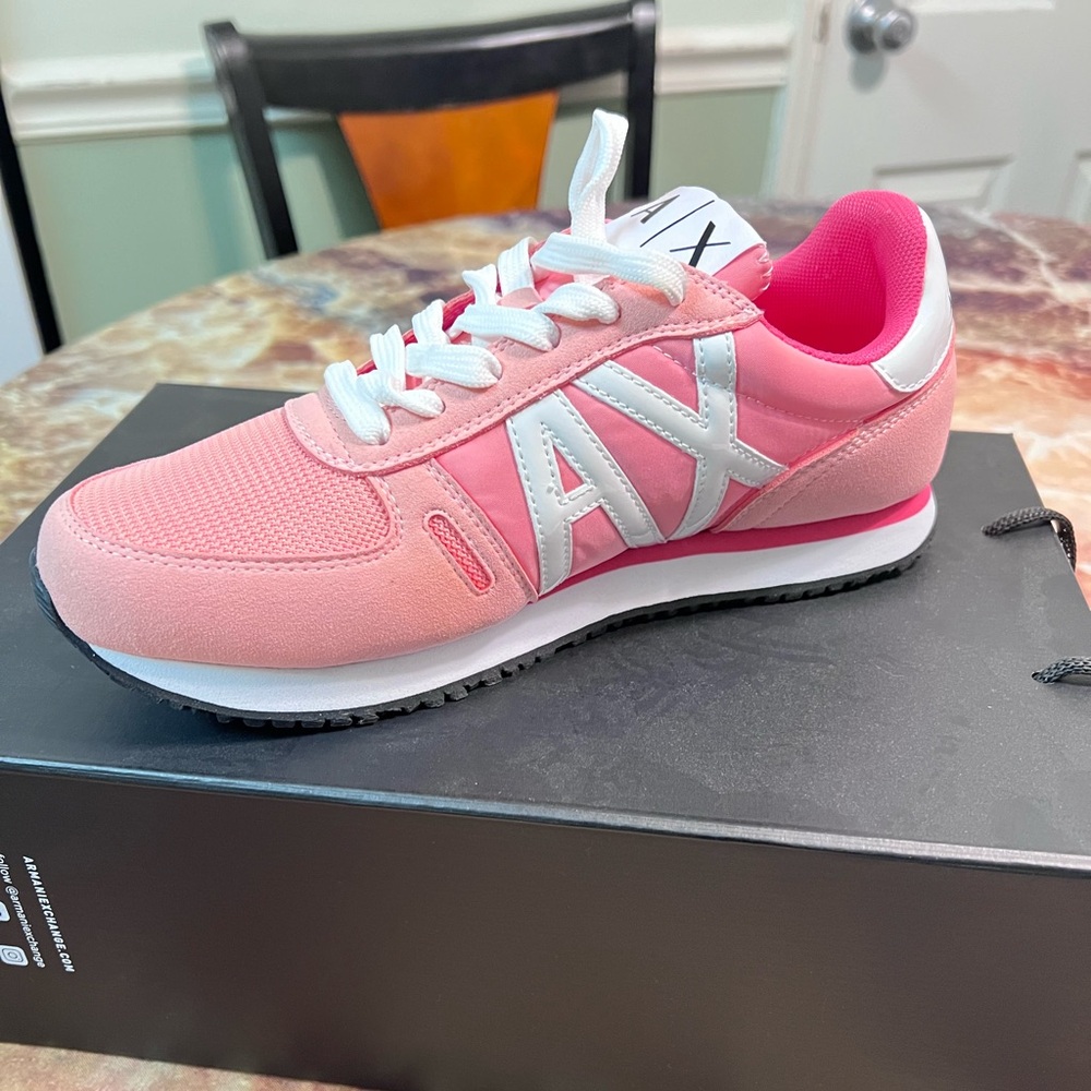 Armani exchange microfiber sneakers with logo